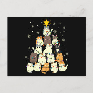 Cartão Postal Presente de Árvore de Natal Gato, Capas Atraem Dec