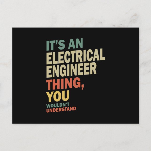 Cartão Postal Presente de Cargo de Engenheiro Elétrico (Frente)