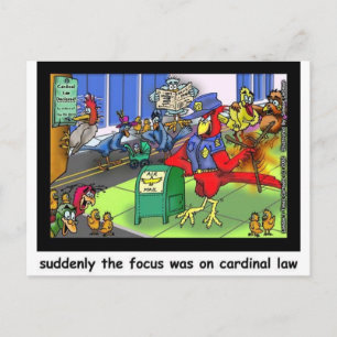 Cartão Postal Presente de Cartoon do Cardeal Lei Engraçado e Col