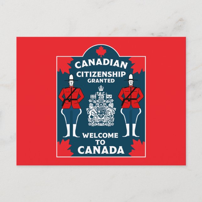 Cartão Postal Presente de celebração de cidadania canadense (Frente)