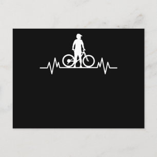Cartão Postal Presente de Ciclismo de Mountain Bike Heartbeat Mo