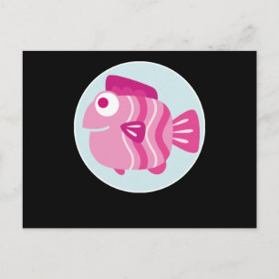 Cartão Postal Presente de Design de Oceano de Peixe Baleia Nataç