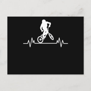 Cartão Postal Presente de design divertido de heartbeat BMX para