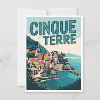 Cartão Postal Presente de Design do Retro Cinque Terre Hike