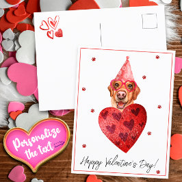 Cartão Postal Presente de Dia dos Namorados para Cachorro Labrad