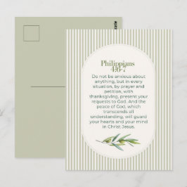 Cartão Postal Presente de Encorajamento Cristão Filipenses 4:6–7