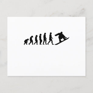 Cartão Postal Presente de Evolução de Snowboard