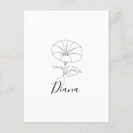 Cartão Postal Presente de Flor de Nascimento Glória da Manhã de