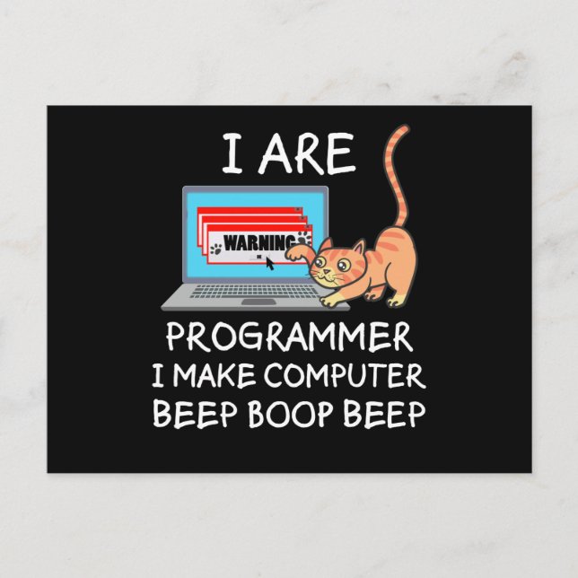 Cartão Postal Presente de frase engraçada de ciência da computaç (Frente)