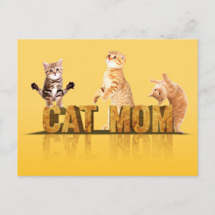 Cartão Postal Presente de Gata Mãe   Camiseta de gata mãe   Pres