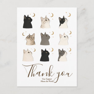 Cartão Postal Presente de Gato Lua Amante Animal Celestial