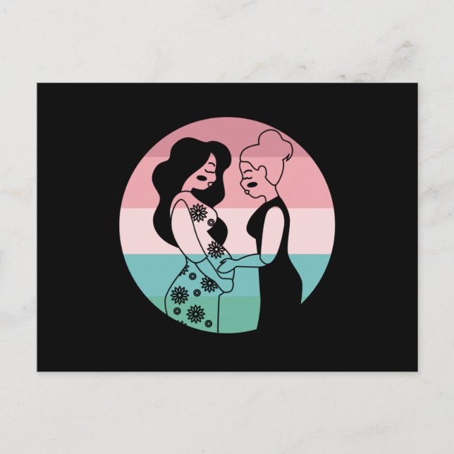 Cartão Postal Presente de Gestação e Parto de Parteira Obrigado (Frente)