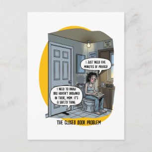 Cartão Postal Presente de Humor de Banheiro para Mãe de Gato Eng