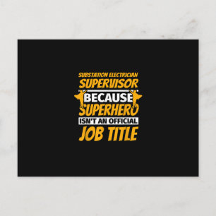 Cartão Postal Presente de Humor Divertido Supervisor Eletricista