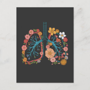 Cartão Postal Presente de Ilustração Vetor dos Pulmões Florais C