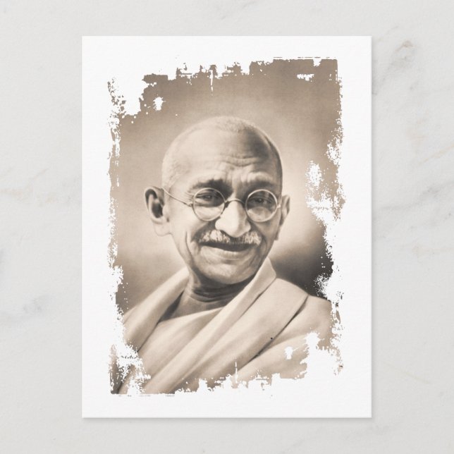 Cartão Postal Presente de Mahatma Gandhi (Frente)