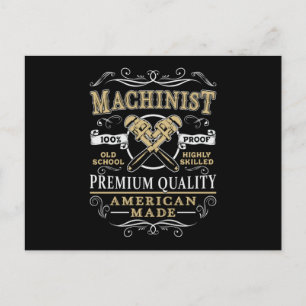 Cartão Postal Presente de Mecânico de Máquina CNC Torneiro Mecân