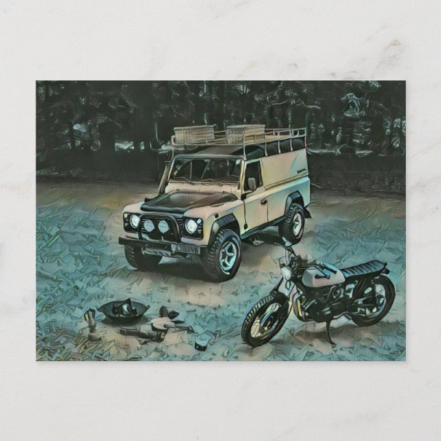 Cartão Postal Presente de motocicleta retrô (Frente)