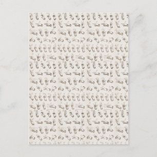 Cartão Postal Presente de Natal em Linguagem de Sinais ASL Vinta