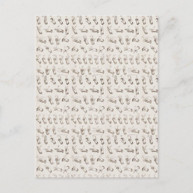 Cartão Postal Presente de Natal em Linguagem de Sinais ASL Vinta (Frente)