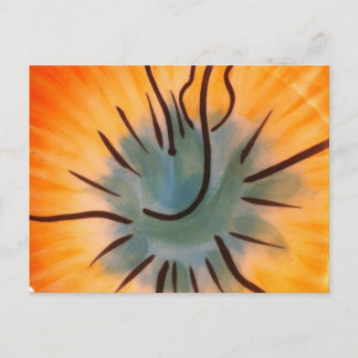 Cartão Postal Presente de Padrão Único Contemporâneo Laranja Bri