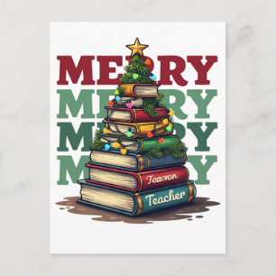 Cartão Postal Presente de Professor   Livros de Natal para Profe