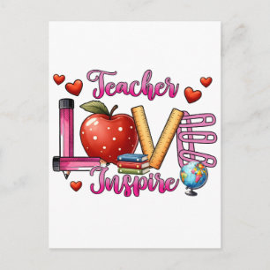 Cartão Postal Presente de Professor Professor Amor Inspira