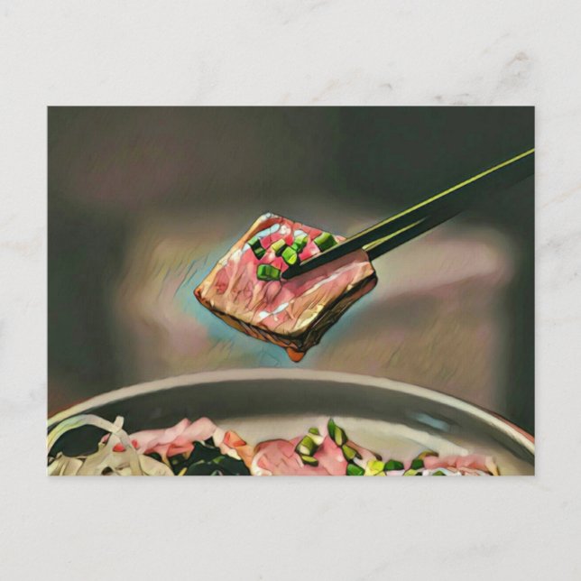 Cartão Postal presente de sushi legal (Frente)