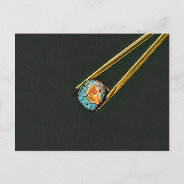 Cartão Postal Presente de sushi legal (Frente)