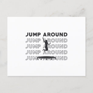 Cartão Postal Presente de Trampoline Salta em Torno do Gymnast T