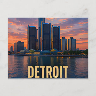 Cartão Postal Presente de Viagem à Orla de Detroit Michigan