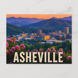 Cartão Postal Presente de Viagem Asheville Carolina do Norte Mon