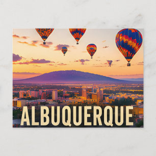 Cartão Postal Presente de Viagem de Balão da Montanha de Albuque