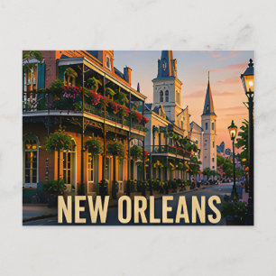 Cartão Postal Presente de Viagem Histórico de Nova Orleans Louis