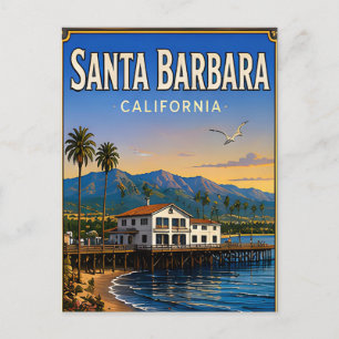 Cartão Postal Presente de Viagem Santa Barbara Califórnia