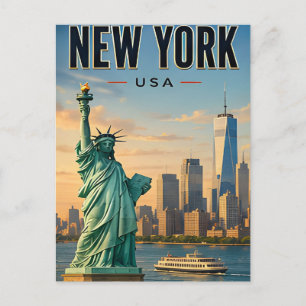 Cartão Postal Presente de Viagem Skyline de Nova York