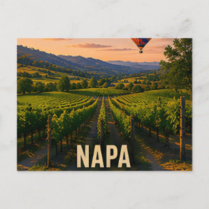 Cartão Postal Presente de Viagem Vale da Vinha da Califórnia Nap