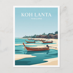Cartão Postal Presente de Viagem Velha Cidade Koh Lanta Tailândi
