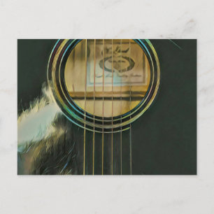 Cartão Postal presente de violão clássico para pai