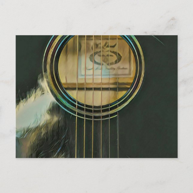 Cartão Postal presente de violão clássico para pai (Frente)