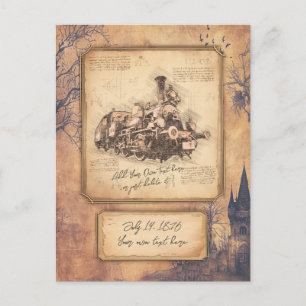 Cartão Postal Presente do maquinista/comboio de vapor de alta te