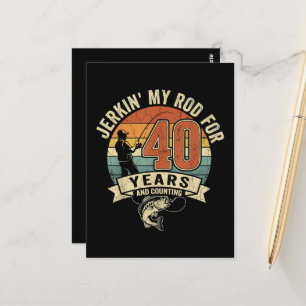Cartão Postal Presente engraçado de 40º aniversário de pesca