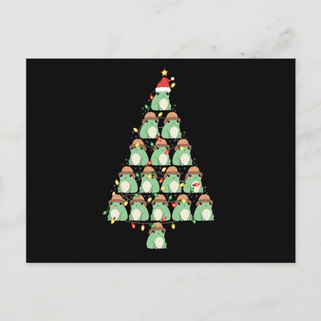 Cartão Postal Presente engraçado de Natal sapo árvore natal sapo (Frente)