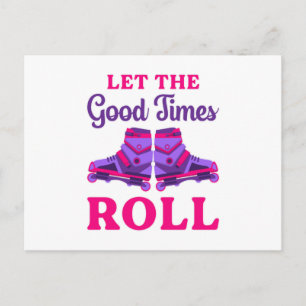 Cartão Postal Presente engraçado para menina de patins em linha