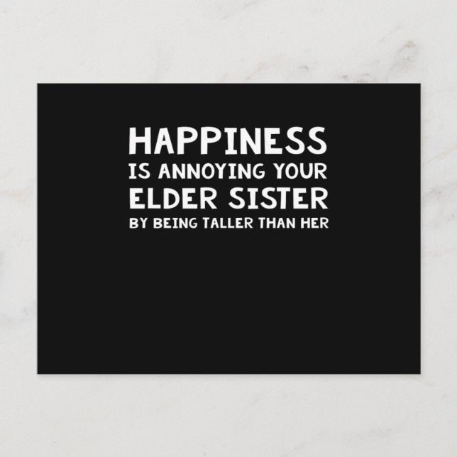 Cartão Postal Presente Irmão Engraçado Para Irmãozinho Irmã D (Frente)