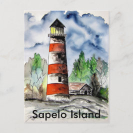 Cartão Postal Presente náutico da arte de Geórgia do farol da