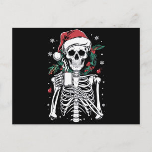 Cartão Postal Presente no café de Natal do Skeleton do Dentro mo