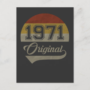 Cartão Postal Presente original de 50º aniversário vintage 1971