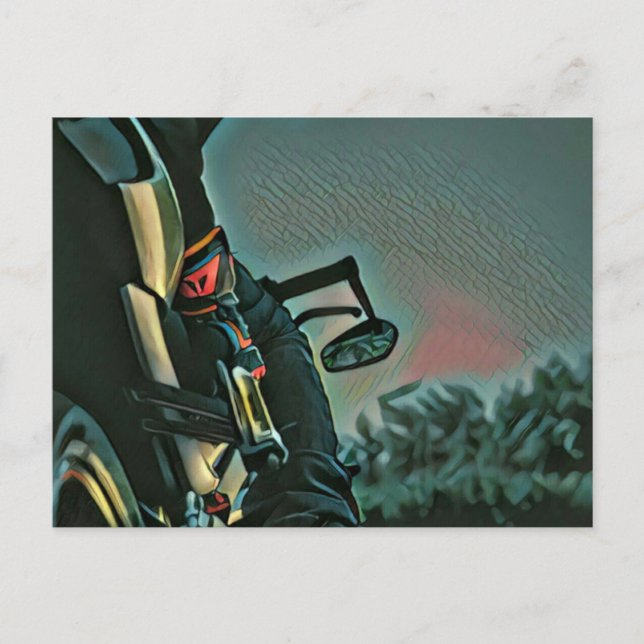 Cartão Postal presente para amante de corrida de motocicleta (Frente)