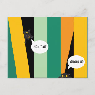 Cartão Postal Presente para Amante de Gato Engraçado Gato Fofo E